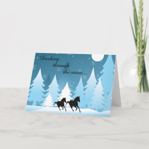 Cartes Pour Fêtes Annuelles Dashing Through the Snow - Cheval Noël