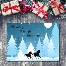 Cartes Pour Fêtes Annuelles Dashing Through the Snow Horse Christmas