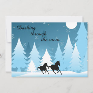 Cartes Pour Fêtes Annuelles Dashing Through the Snow Horse Holiday Card