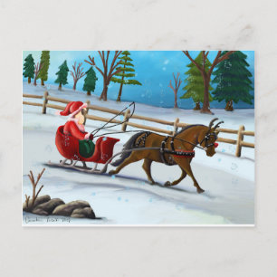 Cartes Pour Fêtes Annuelles Dashing Through the Snow Postcard