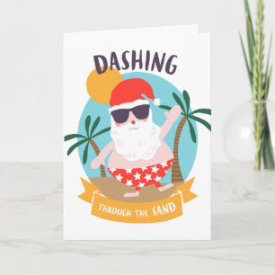 Cartes Pour Fêtes Annuelles Dashthrough The Sand Christmas in July Card