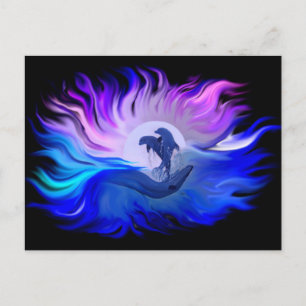 Cartes Pour Fêtes Annuelles Dauphins au clair de lune