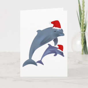Cartes Pour Fêtes Annuelles dauphins de père Noël