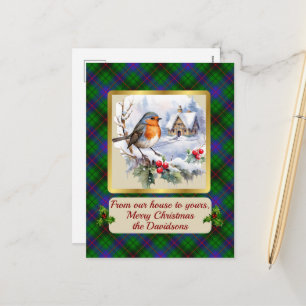 Cartes Pour Fêtes Annuelles Davidson Tartan avec Robin Personnalisé