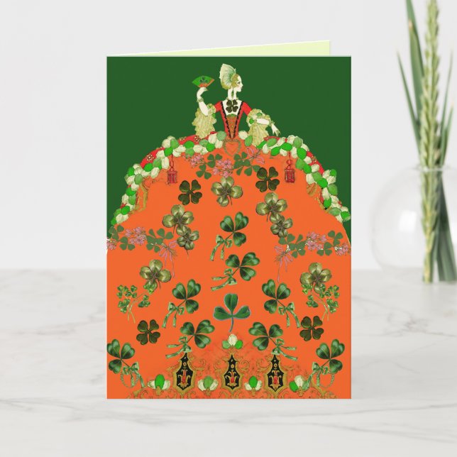 Cartes Pour Fêtes Annuelles DAY ORANGE ET SHAMROCK St. Patricks (Devant)