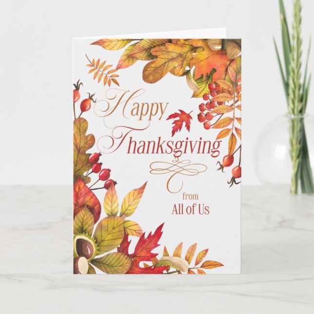 Cartes Pour Fêtes Annuelles de All Us Thanksgiving avec Autumn Harvest (Devant)