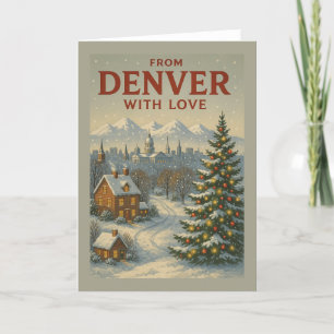 Cartes Pour Fêtes Annuelles De Denver Avec Love Flat Holiday Card