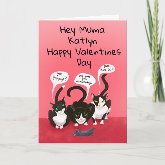 Cartes Pour Fêtes Annuelles De la Saint-Valentin amusante pour les chats (Devant)