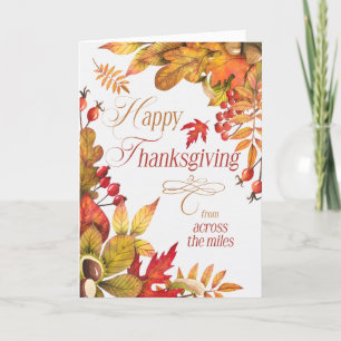 Cartes Pour Fêtes Annuelles De l'autre côté de Miles Thanksgiving Automne Bota