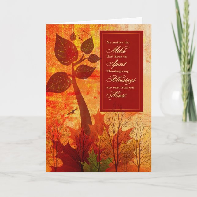 Cartes Pour Fêtes Annuelles De l'autre côté de Miles Thanksgiving Vivid Automn (Devant)