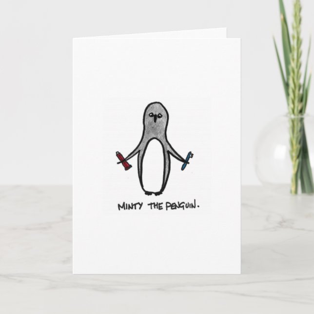Cartes Pour Fêtes Annuelles De menthe le pingouin (Devant)