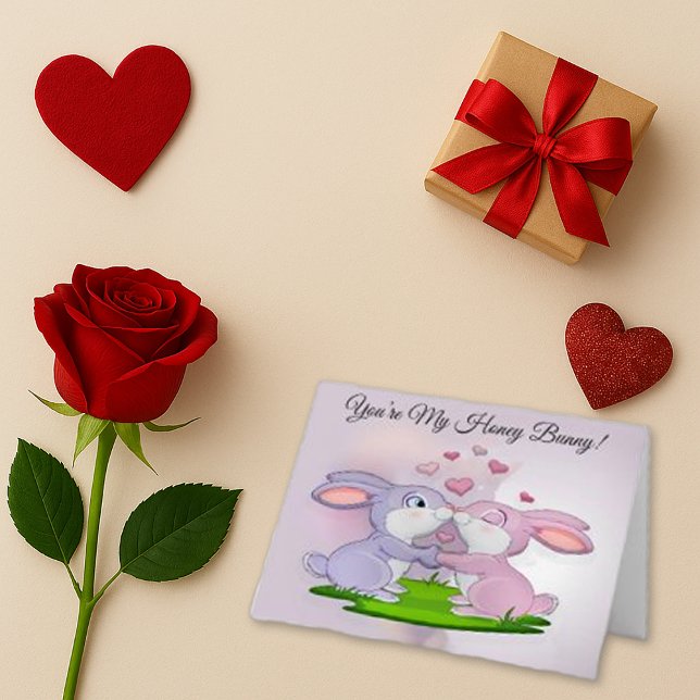 Cartes Pour Fêtes Annuelles De mignons lapins en amour (Créateur téléchargé)
