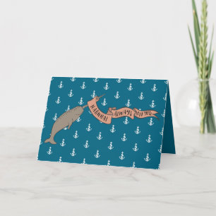 Cartes Pour Fêtes Annuelles De Narwhal amour toujours que vous cardez