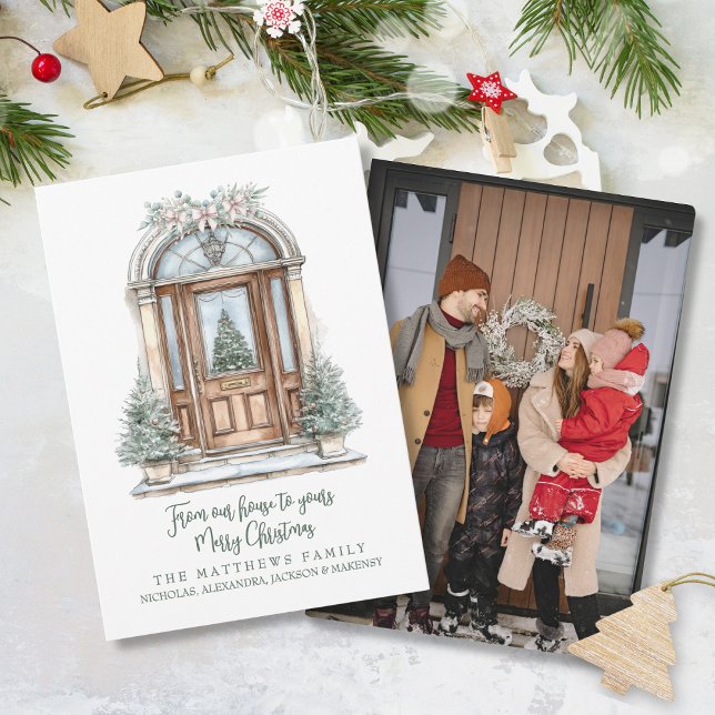 Cartes Pour Fêtes Annuelles De Notre Maison À Votre Photo Personnalisée Noël (Créateur téléchargé)