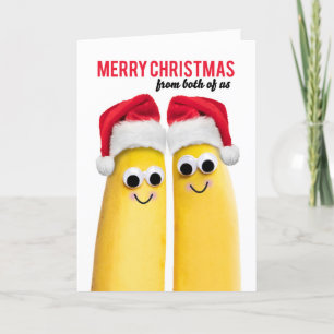 Cartes Pour Fêtes Annuelles De nous deux Joyeux Noël Funny Bananes