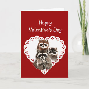 Cartes Pour Fêtes Annuelles De tous les nous raton laveur drôle Valentine
