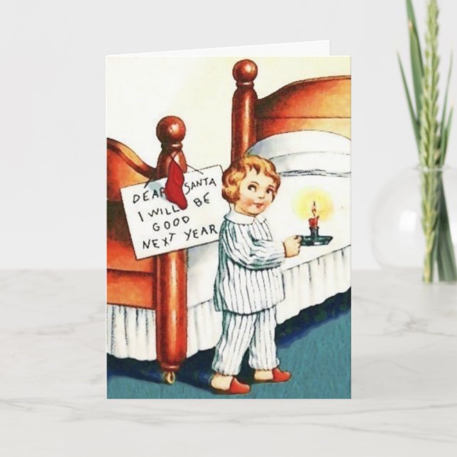 Cartes Pour Fêtes Annuelles Dear Santa I'll Be Good Next (Devant)
