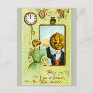 Cartes Pour Fêtes Annuelles Début des années 1900 Vintage Halloween Salutation