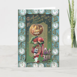 Cartes Pour Fêtes Annuelles Début des années 1900 Vintage Halloween Salutation