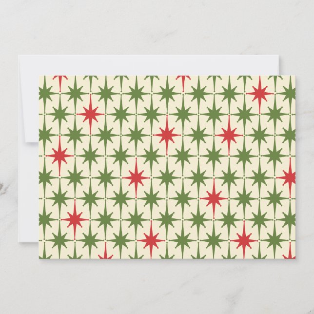 Cartes Pour Fêtes Annuelles Débuts de Noël modernes du Moyen-siècle (Devant)