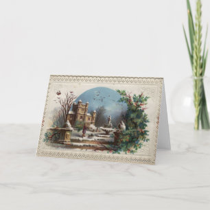 Cartes Pour Fêtes Annuelles Décembre 1872 : Le jardinier rassemble le houx