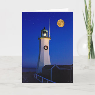 Cartes Pour Fêtes Annuelles Décembre soir à Scituate Light