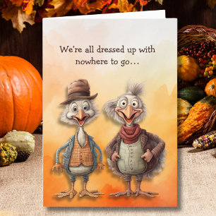 Cartes Pour Fêtes Annuelles Déchets De Thanksgiving Habillés Nulle Part Pour A