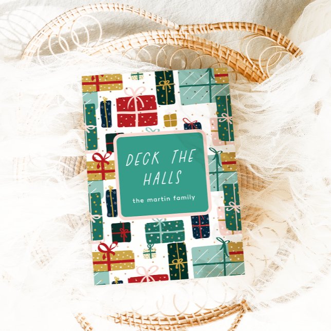 Cartes Pour Fêtes Annuelles Deck Halls Joli cadeau de vacances Noël (Créateur téléchargé)