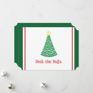 Cartes Pour Fêtes Annuelles Deck Hulls Nautical Pun Holiday Card Blanc