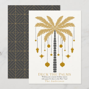 Cartes Pour Fêtes Annuelles Deck Palms Golden Palm Tree Ornament Noël