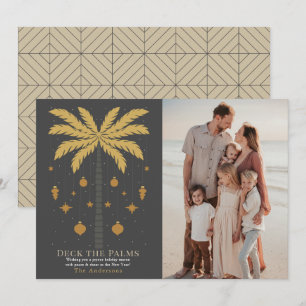 Cartes Pour Fêtes Annuelles Deck Palms Palm Tree Grey Photo de Noël