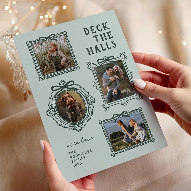 Cartes Pour Fêtes Annuelles Deck The Halls 4 Cadre photo Noël (Créateur téléchargé)