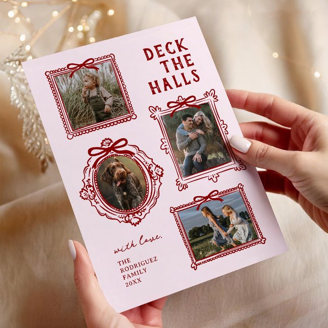 Cartes Pour Fêtes Annuelles Deck The Halls 4 Cadre photo Noël (Créateur téléchargé)