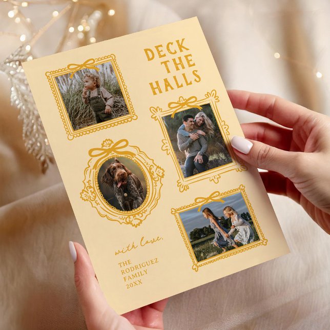 Cartes Pour Fêtes Annuelles Deck The Halls 4 Cadre photo Noël (Créateur téléchargé)