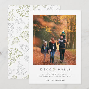 Cartes Pour Fêtes Annuelles Deck the Halls Photo de famille Noël 