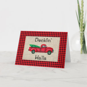 Cartes Pour Fêtes Annuelles Deckin Halls Christmas Tree Truck Card