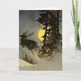 Cartes Pour Fêtes Annuelles Décollage de la traîneau à père Noël