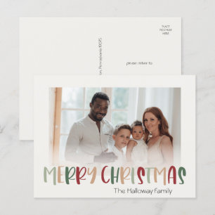 Cartes Pour Fêtes Annuelles Décontracté Coloré Noël Faded Photo