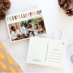 Cartes Pour Fêtes Annuelles Décontracté Coloré Noël Trois photos