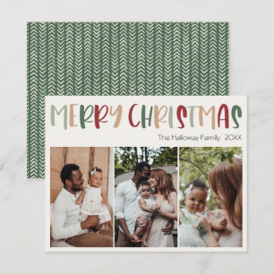 Cartes Pour Fêtes Annuelles Décontracté vert coloré Noël trois photo