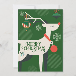 Cartes Pour Fêtes Annuelles Décor de Noël des cerfs géomatriques classique Inv