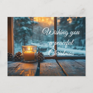 Cartes Pour Fêtes Annuelles Décor de Noël d'hiver paisible dans la fenêtre