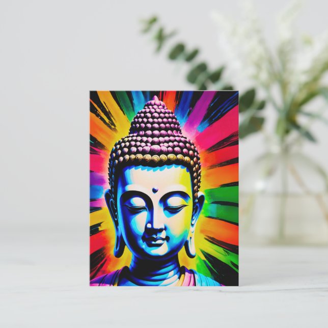 Cartes Pour Fêtes Annuelles Décor du néon bouddha (Debout devant)