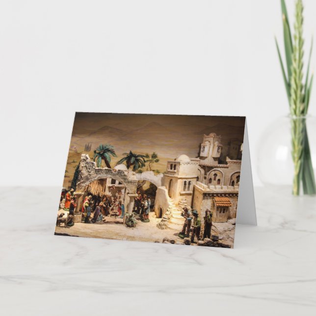 Cartes Pour Fêtes Annuelles Décor Joyeux Noël Nativité Scène (Devant)