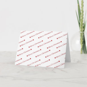 Cartes Pour Fêtes Annuelles Décor rouge & blanc Joyeux Noël étoile