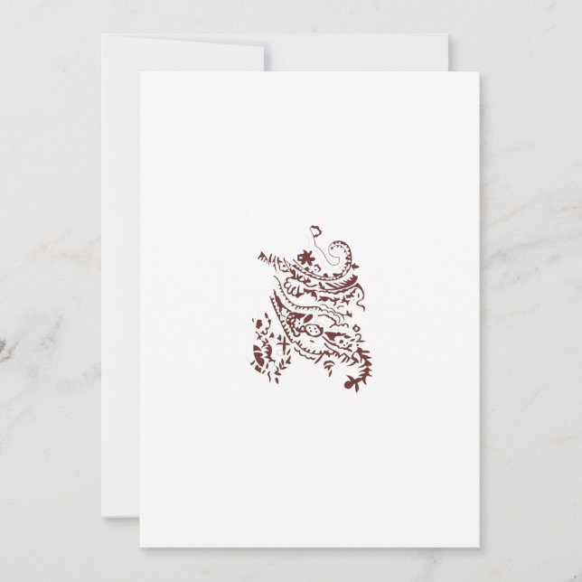 Cartes Pour Fêtes Annuelles Décor rouge orangé (Devant)
