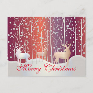 Cartes Pour Fêtes Annuelles Décor rouge simple et élégant Neige Joyeux Noël