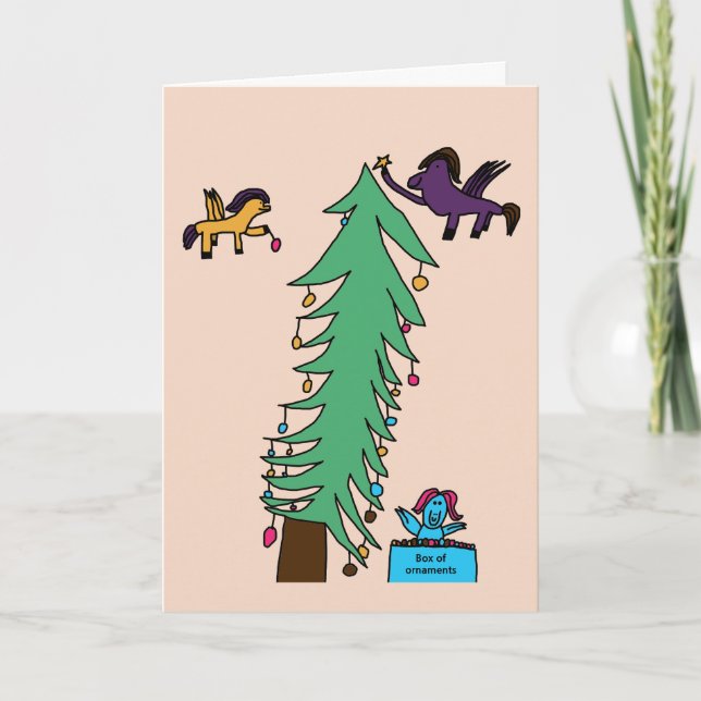 Cartes Pour Fêtes Annuelles Décorateurs d'arbre Pegasi - BLANC INTÉRIEUR (Devant)