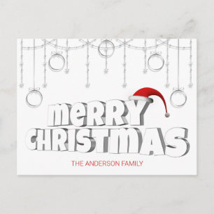 Cartes Pour Fêtes Annuelles Décoration à pendage argenté