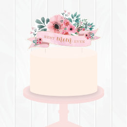Cartes Pour Fêtes Annuelles Décoration de gâteau de fête des mères florale/Car